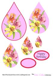 Colourful Lilies Teardrop Pyramid