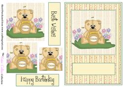 Beige Honey Bear Card Front