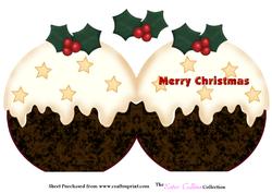 Christmas Pudding Shaped Card