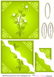 Green Floral Wavy Side Stacker Sheet 1