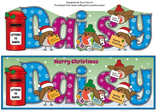 Christmas Robins with letters to Santa DAISY large dl