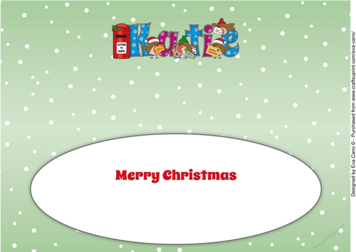 Christmas Robins with letters to Santa KATIE large dl insert