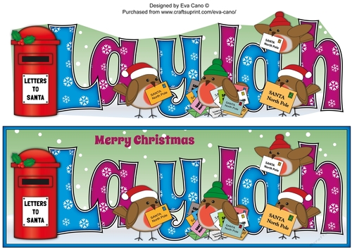 Christmas Robins with letters to Santa LAYLAH large dl
