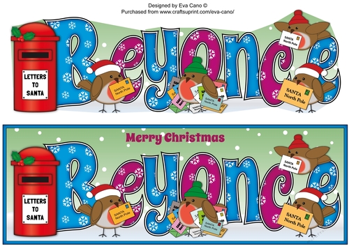 Christmas Robins with letters to Santa BEYONCE large dl