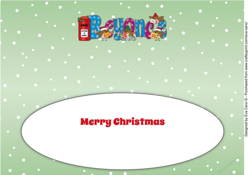 Christmas Robins with letters to Santa BEYONCE large dl insert