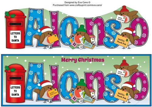 Christmas Robins with letters to Santa ALONSO large dl
