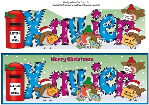 Christmas Robins with letters to Santa XAVIER large dl
