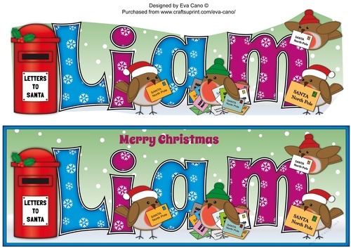 Christmas Robins with letters to Santa LIAM large dl