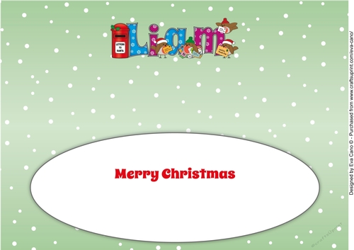 Christmas Robins with letters to Santa LIAM large dl insert