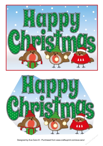 More Christmas Robins CHRISTMAS 5x7