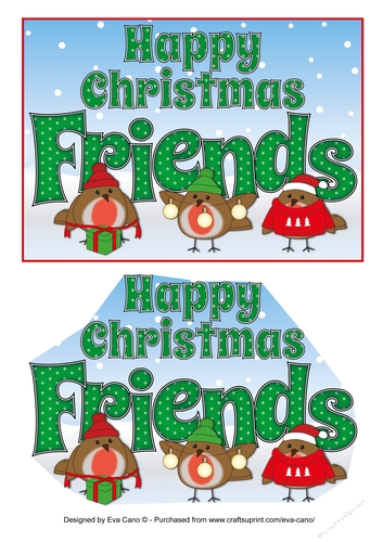 More Christmas Robins FRIENDS 5x7