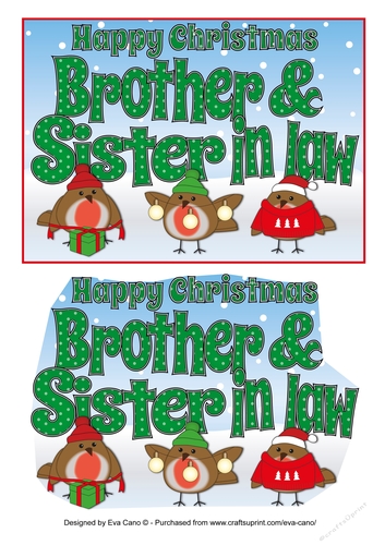 More Christmas Robins BROTHER & SISTER IN LAW 5x7