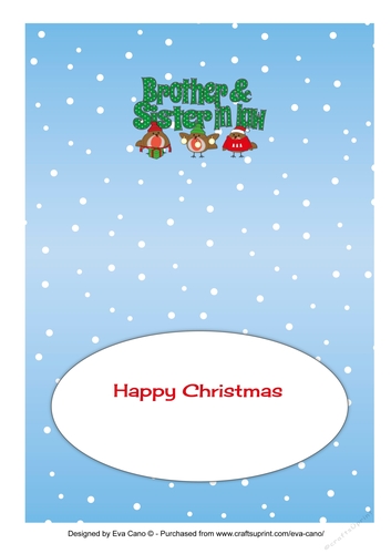 More Christmas Robins BROTHER & SISTER IN LAW 5x7 insert