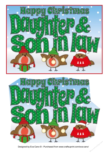 More Christmas Robins DAUGHTER & SON IN LAW 5x7