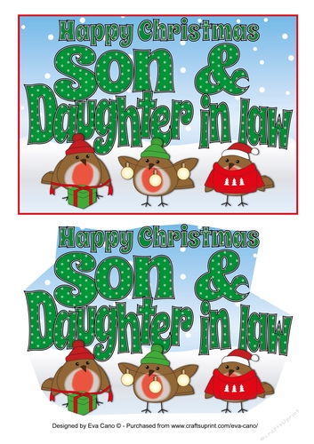 More Christmas Robins SON & DAUGHTER IN LAW 5x7