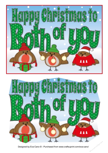 More Christmas Robins BOTH OF YOU 5x7
