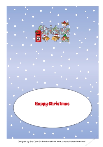 Christmas Robins with letters to Santa CHRISTMAS 5x7