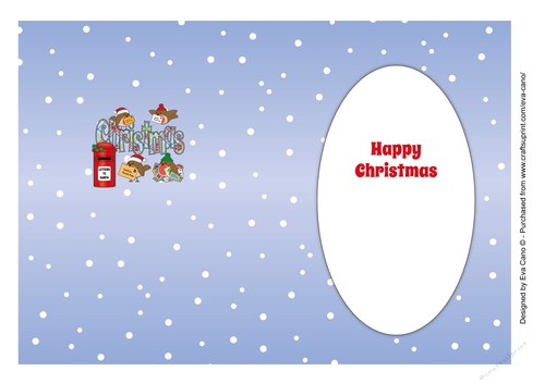 Christmas Robins with letters to Santa CHRISTMAS 5x7 portrait insert