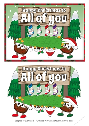 Crazy Christmas Puddings taking the Christmas tree home & sign ALL OF YOU 5x7