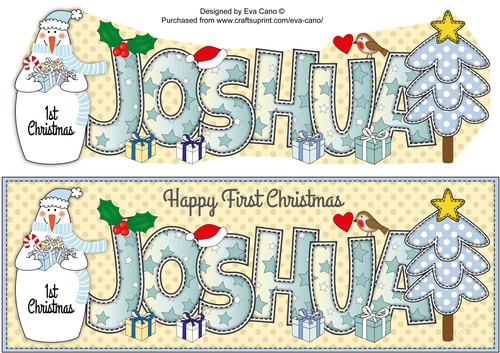 Snowman 1st Xmas JOSHUA large dl