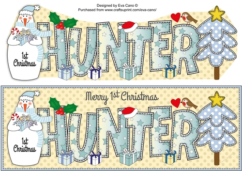 Snowman 1st Xmas HUNTER large dl