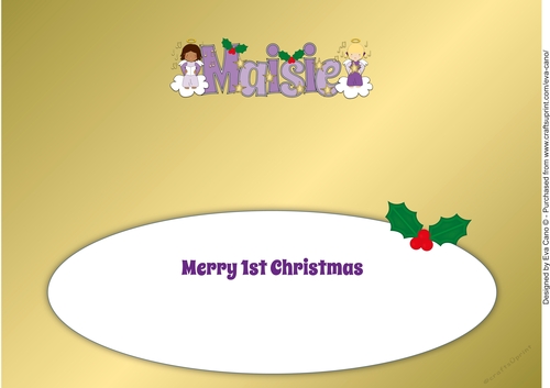 Christmas Angels MAISIE 1st Xmas large dl insert