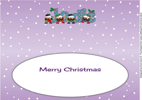Crazy Scottish Christmas Puddings JODIE large dl insert