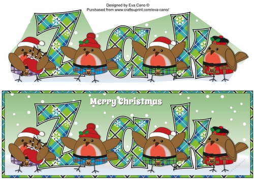 Scottish Christmas Robins ZAK large dl