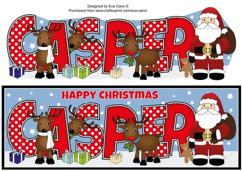 Santa and his Reindeers CASPER large dl