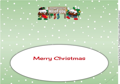Crazy Scottish Christmas Puddings with big sign ALL OF YOU large dl insert