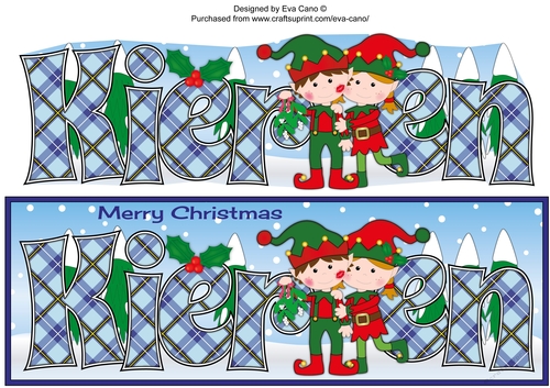 Christmas Elves with Mistletoe KIEREN large dl
