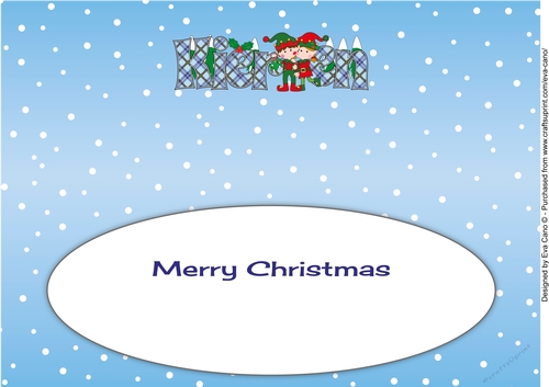 Christmas Elves with Mistletoe KIEREN large dl insert