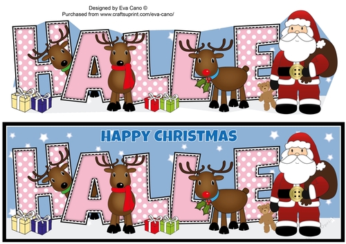 Santa and his Reindeers HALLE large dl