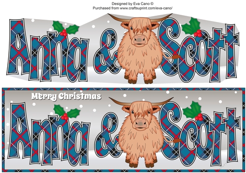 Christmas Highland Cow ANNA & SCOTT large dl