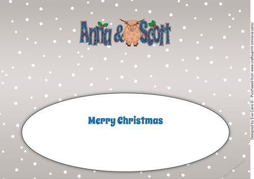 Christmas Highland Cow ANNA & SCOTT large dl insert