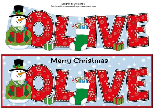 Snowman in jacket OLIVE large dl