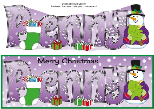 Snowman in jacket with tree PENNY large dl