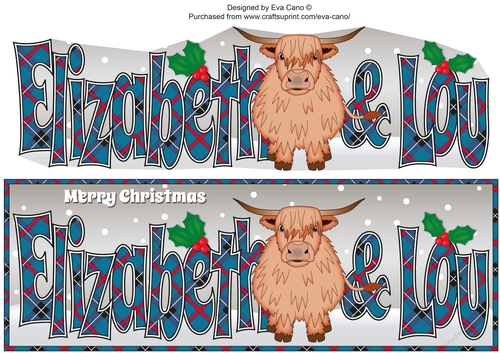 Christmas Highland Cow ELIZABETH & LOU large dl