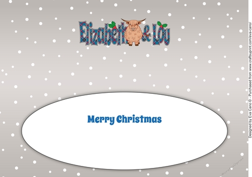 Christmas Highland Cow ELIZABETH & LOU large dl insert