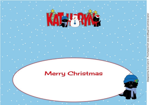 Christmas Jazz Dog & Snowman KATHRYN large dl insert