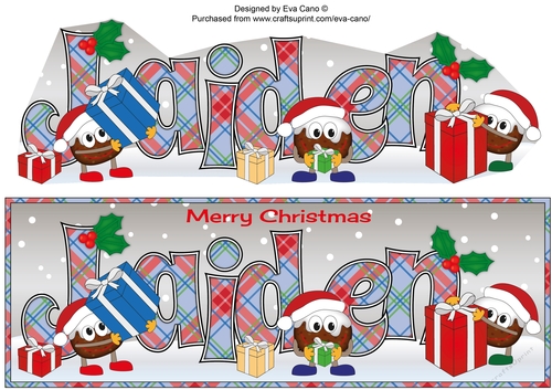 Crazy Christmas Puddings with presents JAIDEN large dl