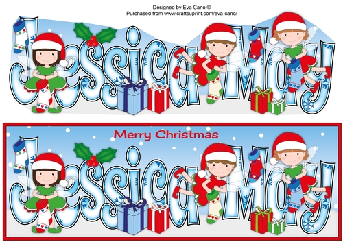 Christmas Fairies with Christmas Stockings JESSICA MAY large dl