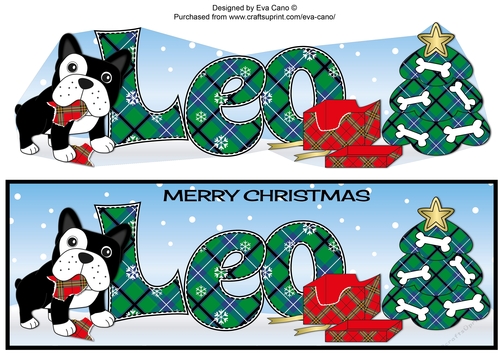 Christmas Freddie French Bulldog being naughty LEO large dl