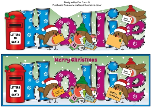 Christmas Robins with letters to Santa HOLLIE large dl 