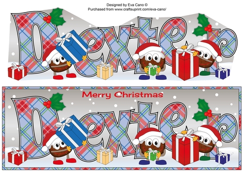 Crazy Christmas Puddings with presents DEXTER large dl