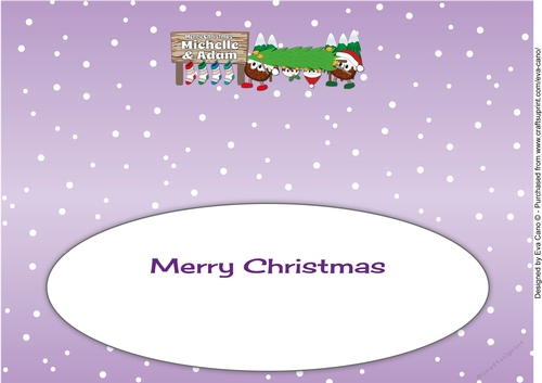 Crazy Christmas Puddings taking the Christmas tree home MICHELLE & ADAM large dl insert