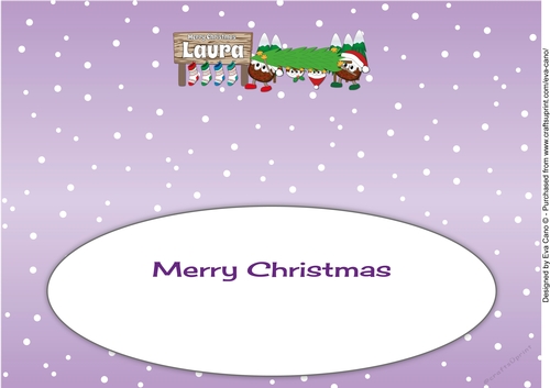 Crazy Christmas Puddings taking the Christmas tree home LAURA large dl insert