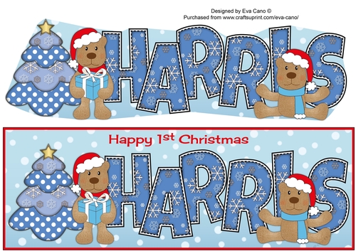 First Christmas Teddies HARRIS large dl