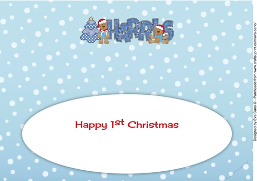 First Christmas Teddies HARRIS large dl insert