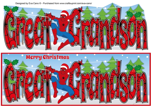 Christmas Spiderman GREAT GRANDSON large dl